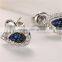 18K gold inlay natural sapphire earring