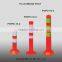 Lower Factoty Price height 110cm Orange Flexible PU warning post