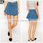 Dongguan manufacturer woman casual blue denim super mini skirts, denim skater skirt