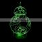 3D Optical Illusion Robot Night Lamp Night Light 10 Colorful LEDs Ultra-thin Acrylic Light Panel AA Battery or DC 5V