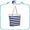 Utility ladies canvas handled tote bag, custom print beach bag with rope