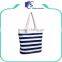 Utility cotton canvas rope handle beach bag, canvas tote bag with cotton rope handles wholesale