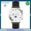 FS FLOWER - SG 1653 Mechanical Automatic Mechanical Movt Moonphase Calendar Watch Bule Leather Strap Men's Quality Watches