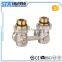 ART.5049 Manufacturer China OEM 1/2"x3/4" Nickel Plated Forged Water Media Brass Straight Angled Thermostatic Radiator H Valve