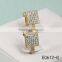 Christmas new coming gold plated 316L stainless steel CZ diamonds square shaped earrings