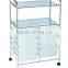 9 white drawer storage organizer rolling with 2 tier shelf trolley cart chrome