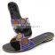 Latest style cute top quality fancy African style slippers for girls pretty slippers