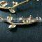 10x35mm 14K light gold plated bird on flower tree branch DIY pendant charm supplies 1850186
