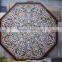 White Semi Precious Stone Pietra Dura Marble Inlay Dining Octagonal Table Top
