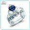 High Quality Irish Jewelry silver claddagh ring blue sapphire ring sets