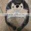 Promotion Customized Logo Winter Plush Hood Kids Dog Husky Animal Hat