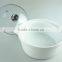Great White Ceramic Cooking Pot With Two Handles, Porcelain Tureen With glass cover