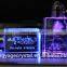 3D Laser Engraved Cube Crystal Led Keychain Photo Led Crystal Keychain
