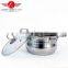 High quality 5pcs Stainless Steel Drum-shaped Soup Pot kitchen cookware with Glass Lid