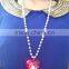 4th of July light up flag heart shaped pendant with beads necklace