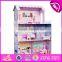 New style 3 floor girls pretend play wooden dollhouse cottage W06A224