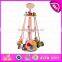2015 New Design Christmas kid hand push toy,Funny Cartoon child Wooden Chick Pull Toy,Hot Selling pull push toy for baby W05A011