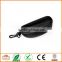 Fashion Portable Safety Hard Zipper Box Case with Carabiner Hook Keyring for Glasses Sunglasses Black