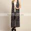 Custom Design Wholesale Clothing Black Floral Sleeveless Ladies Long Vest Women Long Cardigan