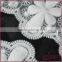 White flower embroidery design lace trimming, chemical lace trim for garments