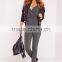 best selling womens grey jersey wrap sport fitness jumpsuit