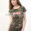 new arrival ladies round neck cheap camouflage uk flag t shirt