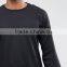 High Quality Custom Crew Neck Three Quarter Length Sleeves Black Men's 100% Cotton 180gsm Casual Plain Design T-Shirt