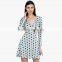 Grey Colored Printed Dress latest high waist dress patterns