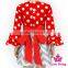 48BQA145Yiwu Lovebaby Red Dot Long Sleeve Top Ruffle Valentine's Day Heart Print Dresses for Girls of 10 Years Old