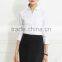 2017 New design ladies office wear white v-neck collar blouse for women