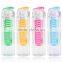 Hot Sale Fashion 760ml Sports Health Fruit Juice Bottle Water Tour Outdoor Sport Cup Bottle Plastic Bottle Four Colors
