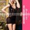 Hollow Design Women Black Sexy Sleepwear Tight Erotic Pajamas Dress