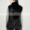 stand-collar fox fur vest,black/quality supplier+OEM+ODM