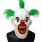 Adults Green hair Latex Horror Clown Mask