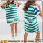 Multi-color Stripe Jersey T-shirt Dress Crew Neck Dropped Shoulders Oversized Fit Summer Wear