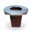 Dia 1000mm Corten Steel BBQ Bowl With Wood Storage