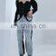 TWOTWINSTYLE Coat For Women Square Collar Puff Long Sleeve Asymmetric Hem Designer Striped
