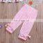 High quality pink strip floral dress & stripe ruffles pants summer baby clothes newborn set