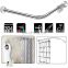 Drill Free Adjustable 304 Stainless Steel Stretchable L Shaped Corner Shower Curtain Rod