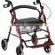 Rehabilitation Medical Exercise Equipment Aluminum Folding Walking Frame Walker with Seat and Footrest.