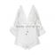 Summer dress 2016 new wholesale white deep V neck long sleeve women summer lace jumpsuit Playsuit Bandage Bodycon Women Wearing