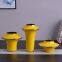 Flying Saucer Creative Three-Piece Yellow Green White Jingdezhen Gilded Ceramic Vase Hotel Decoration