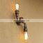 Hot Sell Water Pipe Design Wall Lamp E27 Two Heads Bulb Wall Light