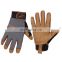 HANDLANDY Brown Cow Leather Camping Auto Mechanic gloves Protective Construction Hand Work Gloves