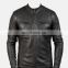 Men latest black color pure leather design leather jacket for men with zip closure type jacket