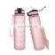 High capacity leak proof transparent custom popular portable motivational time marker cheap plastic bottle