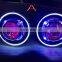 blue white red 3 specifications 7 inches HID Starry Headlight with Devil Demon eye and led Angel halo for JEEP JK for wrangle