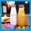 Empty glass juice bottle clear glass 500ml milk bottle with silicone cap