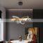Golden Firework Shaped LED Pendant Light Dimming Bedroom Chandelier Lamp for Hotel Cafe Restaurant