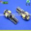 W5W T10 Canbus 5 SMD 5050 LED 5chips 194 168 501 LED For car clearance light white blue yellow green